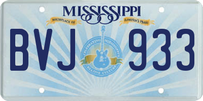 MS license plate BVJ933