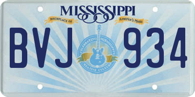 MS license plate BVJ934