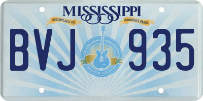 MS license plate BVJ935