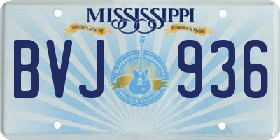 MS license plate BVJ936