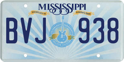 MS license plate BVJ938