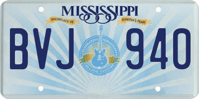 MS license plate BVJ940