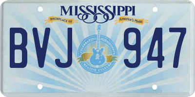 MS license plate BVJ947