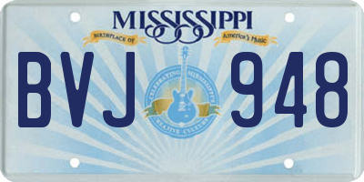 MS license plate BVJ948