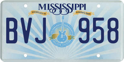 MS license plate BVJ958