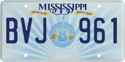 MS license plate BVJ961