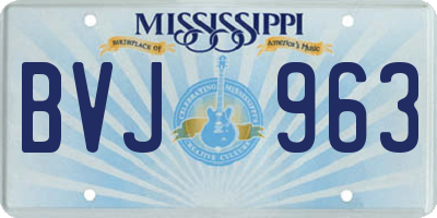 MS license plate BVJ963