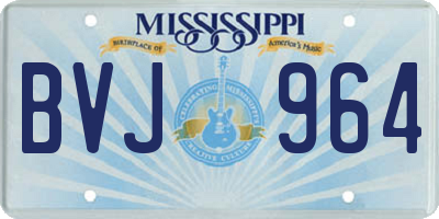 MS license plate BVJ964