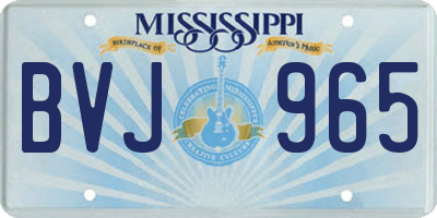 MS license plate BVJ965