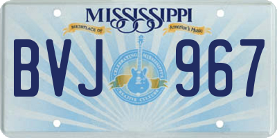MS license plate BVJ967