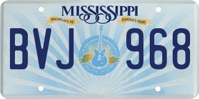 MS license plate BVJ968