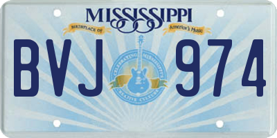 MS license plate BVJ974