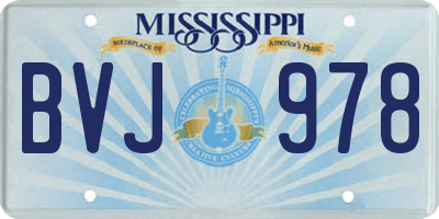 MS license plate BVJ978