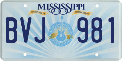 MS license plate BVJ981