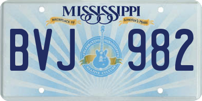 MS license plate BVJ982