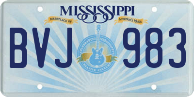 MS license plate BVJ983