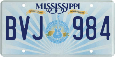 MS license plate BVJ984