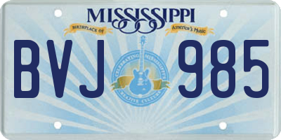 MS license plate BVJ985