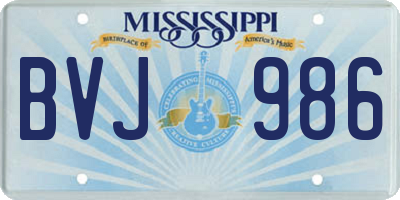 MS license plate BVJ986