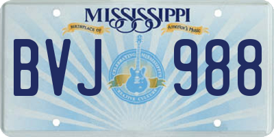 MS license plate BVJ988
