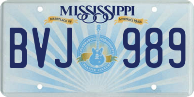 MS license plate BVJ989
