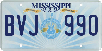 MS license plate BVJ990