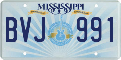 MS license plate BVJ991