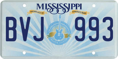 MS license plate BVJ993