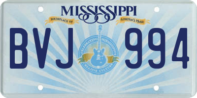 MS license plate BVJ994