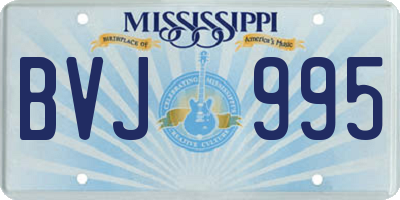 MS license plate BVJ995