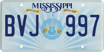 MS license plate BVJ997