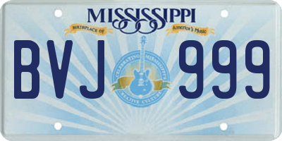 MS license plate BVJ999