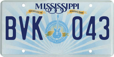 MS license plate BVK043
