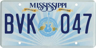 MS license plate BVK047