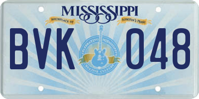 MS license plate BVK048