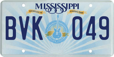MS license plate BVK049
