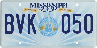 MS license plate BVK050