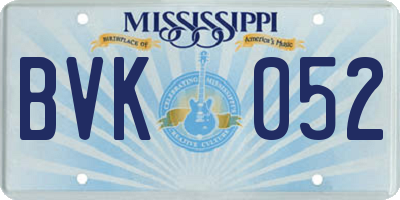 MS license plate BVK052
