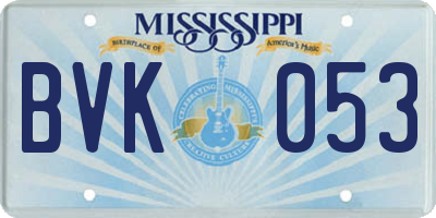 MS license plate BVK053