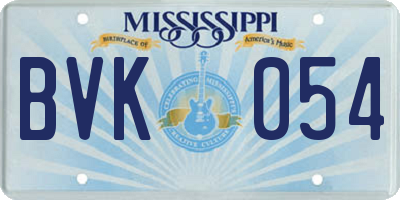 MS license plate BVK054
