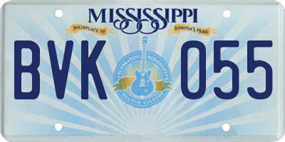 MS license plate BVK055