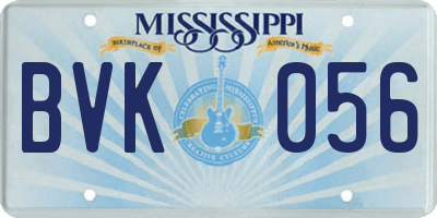 MS license plate BVK056