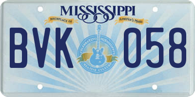 MS license plate BVK058