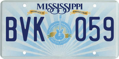 MS license plate BVK059