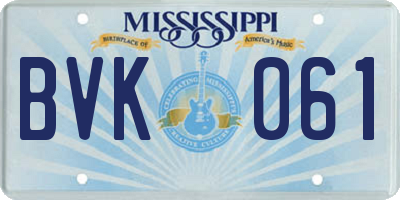 MS license plate BVK061