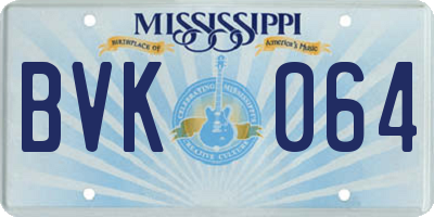 MS license plate BVK064