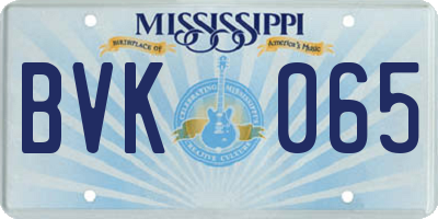 MS license plate BVK065