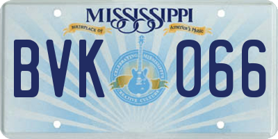 MS license plate BVK066