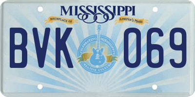 MS license plate BVK069