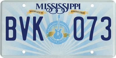 MS license plate BVK073